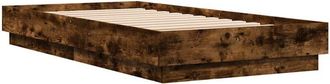 vidaXL Vidaxl - Bed Frame without Mattress Smoked Oak 90x190 cm Single Engineered Wood