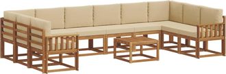 vidaXL Conjunto De Sof&aacute;s De Exterior 11 Uds. Natural Y Beige Vidaxl