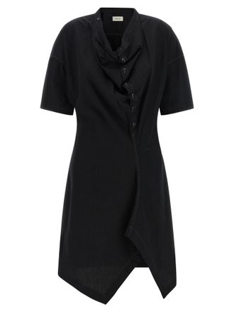 Christophe Lemaire Black Cotton Midi Womens Dress