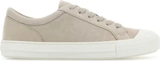 Fendi Light Grey Leather Domino Sneakers