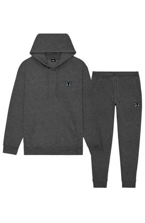 Dalix Butterfly Midweight Relaxed Sweatsuit in Charcoal Htr at Nordstrom, Size Xx-Large
