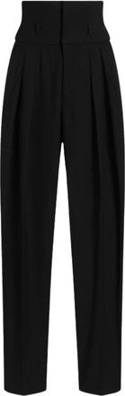 Dolce & Gabbana Pantalones de jacquard de lana con raya diplom&aacute;tica - Trousers - Mujer - Negro - S