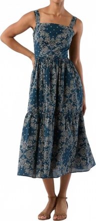 Ann Mashburn Penny Bandana Dress In Indigo Summer Cloth