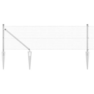 Berkfield Home Welded Wire Fence with 13 Spike Posts 0.4x25 m Galvanised Steel in Silver
