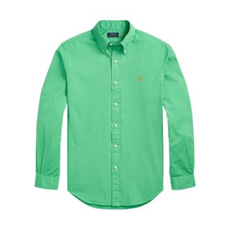 Polo Ralph Lauren Casual Shirts, male, Green, Size: S Slim Fit Twill Shirt