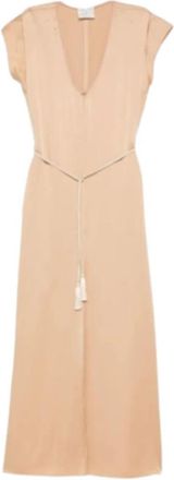 Forte_Forte Maxi Jurk - Dames - Maxi kleedjes - Beige - S - Kleedjes