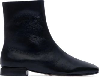 Bernardo Belfast zip-detail square-toe boots - women - Leather/Leather/Vegetal Leather - 6.5 - Black