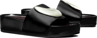 Tory Burch Patos Platform Slide Sandal in Perfect Black /Silver at Nordstrom, Size 10.5