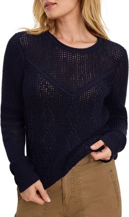 Nic+Zoe Diamond Stitch Mix Sweater in Dark Indigo at Nordstrom, Size Xx-Large