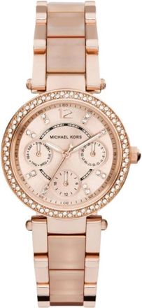 Michael Kors Ros&eacute;gouden Dameskwarts Horloge - Dames - Horloges - Roze - ONE Size - Accessoires