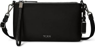 Tumi Adela Crossbody Cross Body Womens Handbags Black/Gunmetal : LG, Leather/Microfiber/Nylon