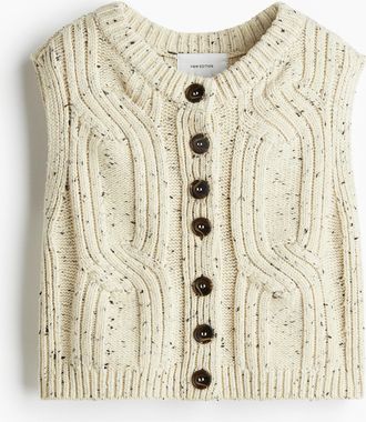 H&M Gilet aus Zopfstrick - White