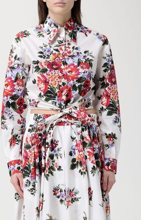 Dolce & Gabbana Camicia cropped Dolce & Gabbana in popeline con stampa floreale