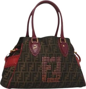 Fendi Pre-owned Handbags, female, Brown, Size: ONE SIZE Pre-owned Zucca Canvas Tote Bag