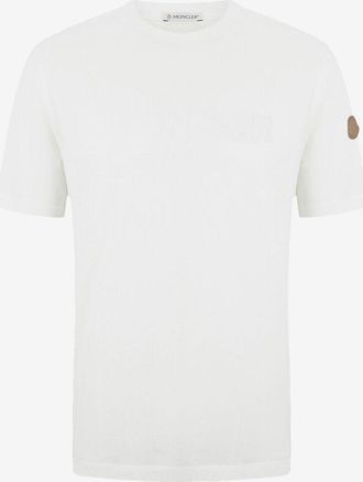 Moncler Kurzarm-T-Shirt aus Baumwolle und Kaschmir MONCLER 1952