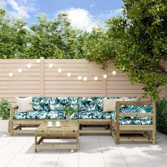 vidaXL Set Salotto da Giardino 6 pz in Legno Impregnato di Pino vidaXL 952268