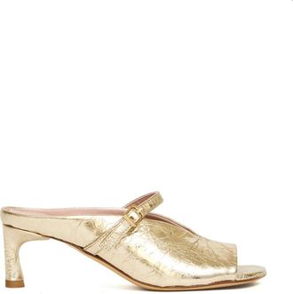 Halmanera Ciabatta Cinturino Tacco 60 mm - Dames - Muiltjes - Geel - 39 EU - Leer - Schoenen