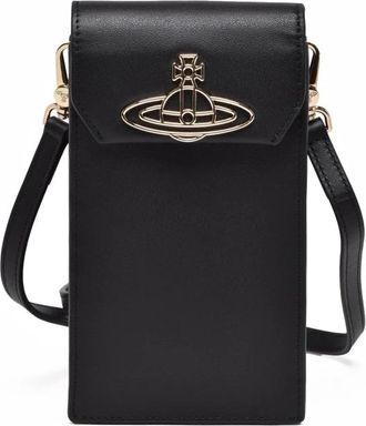 Vivienne Westwood Telefoonhoesje - Heren - Telefoonaccessoires - Zwart - ONE Size - Leer - Accessoires