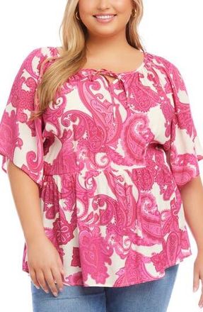 Karen Kane Ruffle Hem Peasant Top in Paisley at Nordstrom Rack, Size 2X