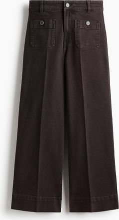 H&M Wide High Ankle Jeans - Brown