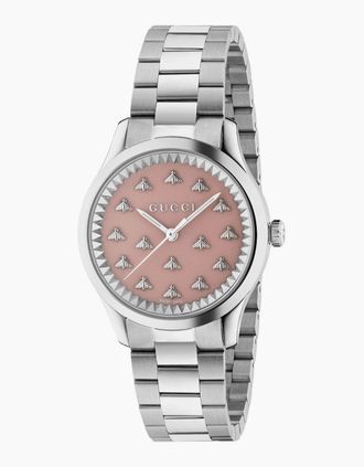 Gucci Womens Gucci YA1265033 G-Timeless Pink Dial Ladies Watch - Silver