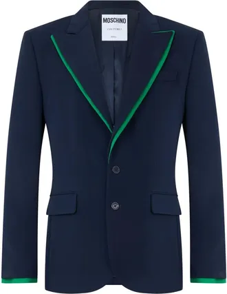 Moschino Elegant Blazer with Contrasting Details - male - Moschino - Blazers - Blue - XL - Jackets