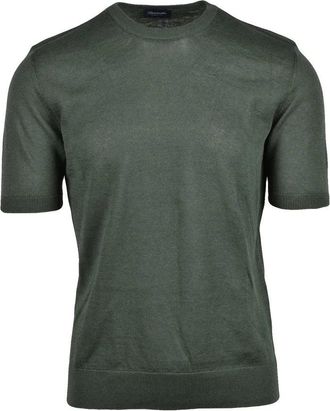 Drumohr Linen Cotton Crew Neck Top - Green