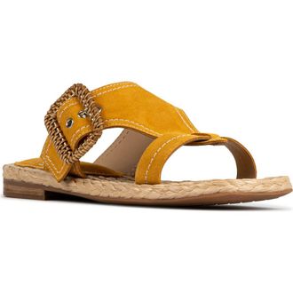 Donald J Pliner Hilari Leather Slide Sandal (Women) in Sungold at Nordstrom Rack, Size 9.5