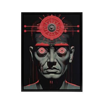 Artery8 Big Brother Is Watching You George Orwell Framed Canvas Wall Art Print in Red | Size: W24 x H32