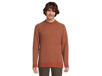 L.L.Bean Signature Organic Cotton Rollneck Sweater Fair Isle Mens Clothing Dark Russet Birdseye : 3XL