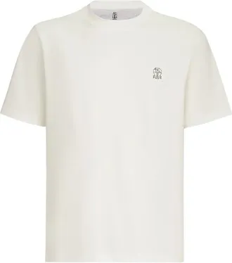 Brunello Cucinelli Cotton Jersey Crew Neck T-shirt With Logo