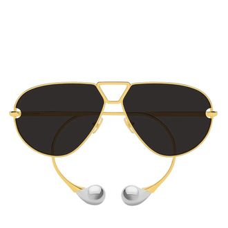Bottega Veneta Sunglasses Bv1437 S 001 Gold/Dark Gray Women