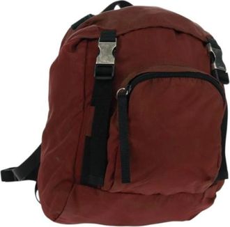 Prada Pre-owned Backpacks, female, Red, Size: ONE SIZE Pre-owned Nylon Backpack