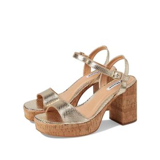 Dune London Jodi Sandals Womens B Gold Leather Adjustable Ankle Strap HTAT1024