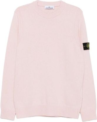 Stone Island Lamswol Gebreide Ronde Hals - Heren - Ronde hals truien - Roze - XL - Wol - Truien & Vesten