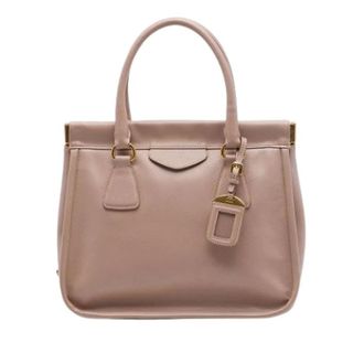 Prada Pre-owned Saffiano Leren Tote - Dames - Pre-owned - Bruin - Maat: ONE Size Leer