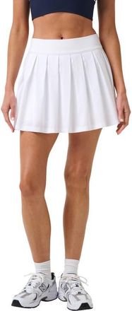 Travis Mathew Breezeblend Court Pleated Performance Miniskirt in White at Nordstrom, Size Xx-Large