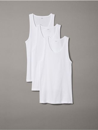 Calvin Klein Mens Cotton Classics 3-Pack Tank Top - Multi - XL