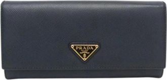 Prada Pre-owned Wallets, female, Blue, Size: ONE SIZE Pre-owned Vintage Leather Wallet