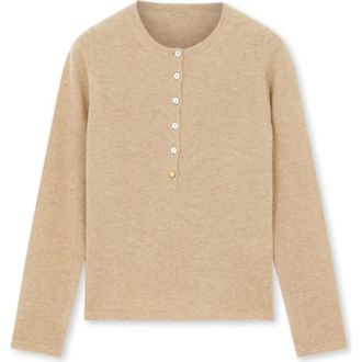 Fortela Lou Merino Wool Henley Knit in Camel at Nordstrom, Size X-Large Eu