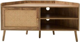 Calicosy Mueble De Tv De Esquina Con 1 Puerta Y Fachada De Rat&aacute;n Y 2 Nichos Abiertos L120 Cm - Palmo