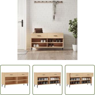 vidaXL vidaXL Cassetti per scarpe - Panca Porta Scarpe Rovere Sonoma 102x35x55 cm Legno Multistrato