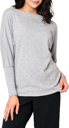 Gibsonlook Slouchy Luxe Boatneck Top in Heather Grey at Nordstrom, Size Xx-Small