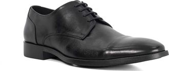 Dune London Mens Suffix - Leather Toe Cap Lace Up Derby - Black - Size UK 11