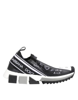 Dolce & Gabbana Black White Sorrento Low Top Sneakers Womens Shoes