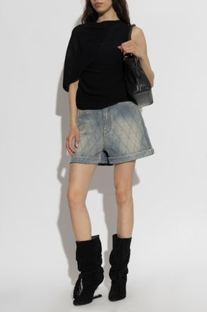 Balmain Pleated Top, Womens, Black