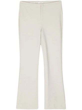 Vince Beige Tapered Leg Trousers With Flare Hem And Minimalist Design