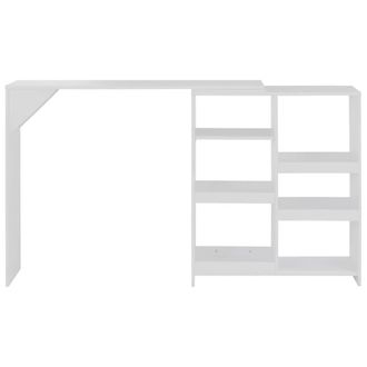 Berkfield Home Comfortable Bar Table with Moveable Shelf White 138x39x110 cm | Size: 138 x 39 x 110 cm