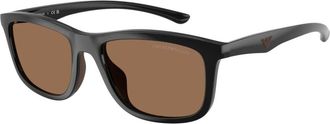 Emporio Armani Square Zonnebrillen - Heren - Zonnebrillen - Zwart - 57 MM - Accessoires
