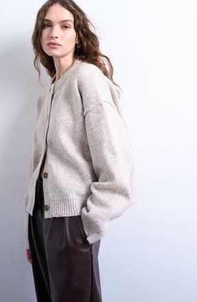 Topshop Exposed Seam Relaxed Fit Cardigan in White at Nordstrom Rack, Size Medium